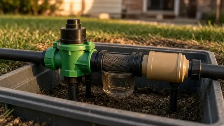 A drip zone head assembly with a green valve